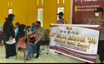 Polres Lingga Gelar Vaksinasi Massal Peringati 31 Tahun Pengabdian Akabri 90