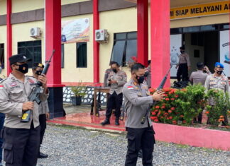 Kapolres Anambas Lakukan Pemeriksaan Senjata Dinas