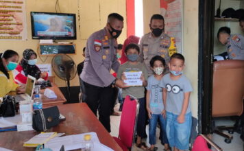 Polres Natuna Gelar Vaksinasi Covid-19 Anak Usia 6-11 Tahun di Mapolsek Bunguran Timur
