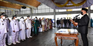 Bupati Tubaba Lantik 69 Orang Kepalo Tiyuh Tetpilih Pilkati Serentak Tahun 2021