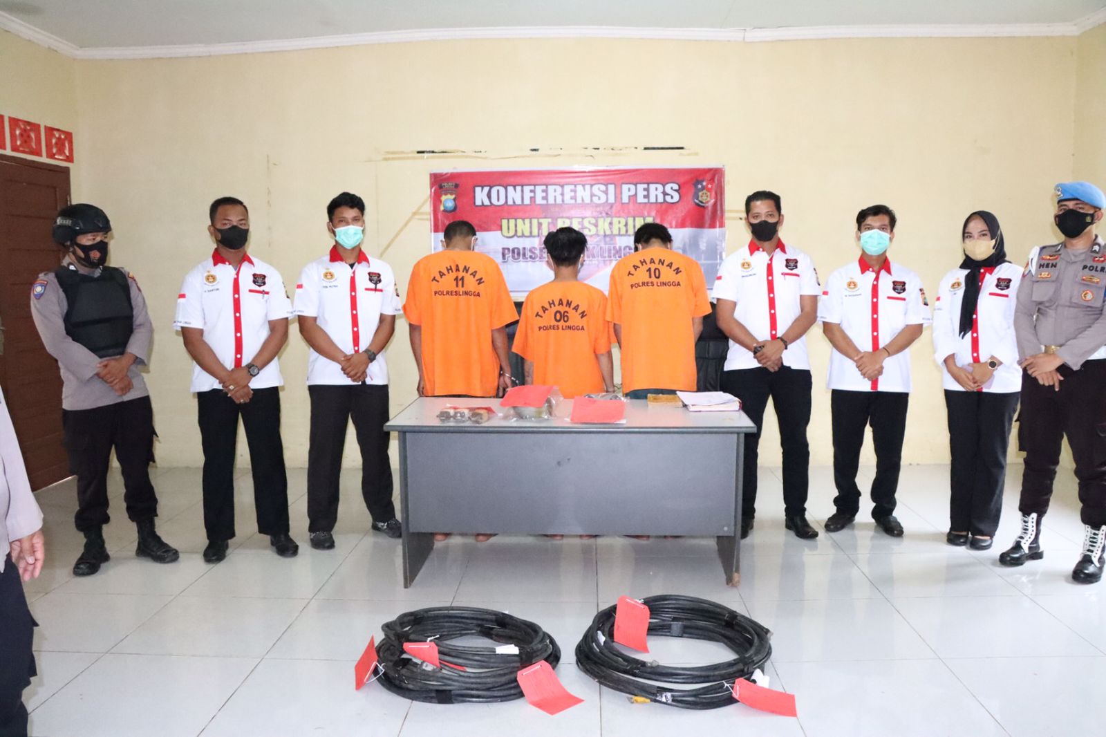 Polsek Daek Lingga Ungkap Pencurian Kabel Milik PLN