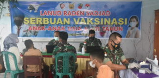 Lanud Raden Sadjad Kembali Gesa Vaksinasi Anak Usia 6 -11 Tahun di Natuna
