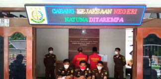 Kacabjari Tarempa Tahan Dua Tersangka Dugaan Korupsi Dana Hibah FPK Anambas Tahun 2020