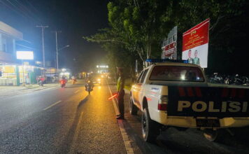 Satlantas Polres Natuna Gencar Gelar Patroli Blue Light Serta Himbauan Prokes