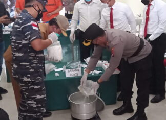Polres Kepulauan Anambas Musnahkan Barang Bukti Narkotika Seberat 2,1 Kg