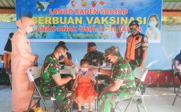 Nakes RSAU Kembali Gelar Serbuan Vaksinasi Dosis 1 dan 2 Anak Usia 6-11 Tahun di TK Angkasa