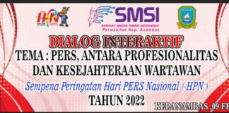 SMSI Anambas Gelar Dialog Interaktif Siang Ini, Sempena HPN Tahun 2022