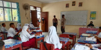 Sat Binmas Polres Lingga Berikan Sosialisasi Kamtibmas dan Prokes 5 M Kepada Pelajar Sekolah Dasar
