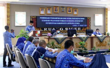 Bupati Lampung Utara Membuka Acara Standar Layanan Publik Pada Bidang Jasa Kesehatan