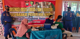 Satpolairud Polres Bintan Buka Gerai Vaksinasi di Kelurahan Sei Enam