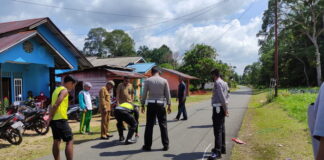 Satlantas Polres Lingga Olah TKP Balita 2,8 Tahun Terpental 15 Meter