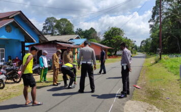 Satlantas Polres Lingga Olah TKP Balita 2,8 Tahun Terpental 15 Meter
