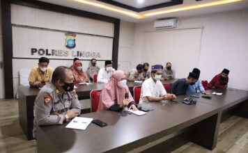 Sukseskan 1 Juta Vaksin, Polres Lingga Bersama PCNU dan Kemenag Kabupaten Lingga Gelar Rakor