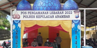 Anggota Koramil 07/Palmatak Laksanakan Pengamanan di Pos Pam Mudik Lebaran