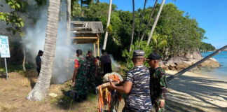 Kodim 0318/Natuna Wilayah Anambas Gelar Aksi Bersih-bersih Pantai dan Objek Wisata