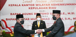 Gubernur Ansar Pimpin Sertijab Kakanwil Kemenkumham Kepri