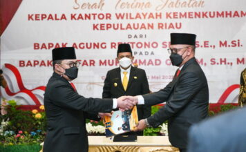 Gubernur Ansar Pimpin Sertijab Kakanwil Kemenkumham Kepri