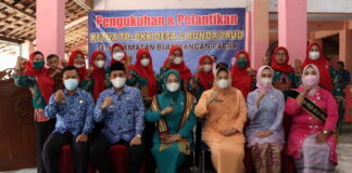 Ketua TP PKK Lampung Utara Kukuhkan TP PKK dan Bunda PAUD Se-Kecamatan Blambangan Pagar