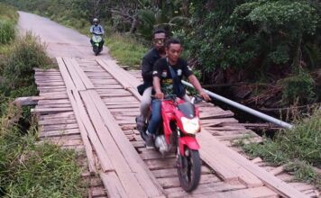 Jembatan Kayu di Desa Musai Rusak Bahayakan Pengguna