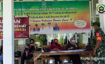 Babinsa Koramil 07/Palmatak Kawal Gerai Vaksinasi di UPT Puskesmas Palmatak