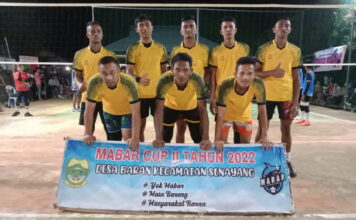 Tim Bola Voli Putra Desa Mamut Melaju Ke Final Turnamen MABAR Cup II Desa Baran