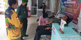 Babinsa Koramil 07/Palmatak Partisipasi Giat Donor Darah HUT Ke-72 Kodam I/BB