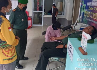 Babinsa Koramil 07/Palmatak Partisipasi Giat Donor Darah HUT Ke-72 Kodam I/BB
