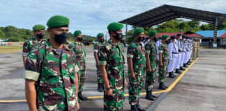 Koramil 07/Palmatak Ikuti Upacara HUT Penerbangan Angkatan Laut Ke-66