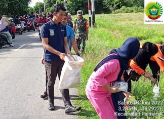 Giat Senam Sehat dan Sabtu Bersih Koramil 07/Palmatak