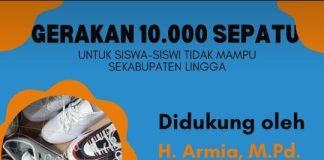 Disdikpora Lingga Canangkan Gerakan 10.000 Sepatu Untuk Siswa Kurang Mampu