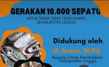 Disdikpora Lingga Canangkan Gerakan 10.000 Sepatu Untuk Siswa Kurang Mampu