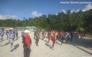 Koramil 07/ Palmatak Terus Gelar Aksi Peduli Lingkungan Dengan Gotong Royong dan Senam Sehat