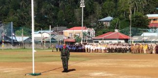 Babinsa Serka Suriyatno Jadi Komandan Upacara HUT RI Ke-77 di Desa Ladan