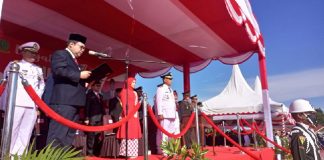 Ketua DPRD Natuna Bacakan Teks Proklamasi HUT RI Ke-77