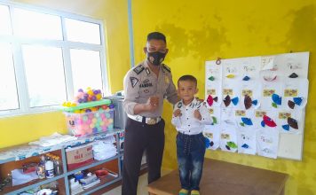 Satlantas Polres Lingga Berikan Edukasi Keselamatan Berlalu Lintas Terhadap Anak Usia Dini