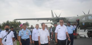 Danlanud Raden Sadjad Sambut Kunjungan Menteri KP RI dan Sekjen Kemhan RI di Natuna