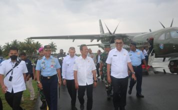 Danlanud Raden Sadjad Sambut Kunjungan Menteri KP RI dan Sekjen Kemhan RI di Natuna