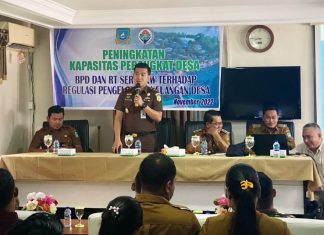 Jaksa Cabjari Tarempa Sosialisasi Hukum Kepada Perangkat Desa Mengkait