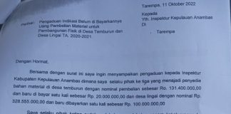 Dua Oknum Kades di Anambas Nunggak Bayar Uang Pembelian Material Bangunan