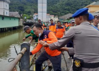 Satpolairud Polres Anambas Bersama BPBD Gelar Gotong Royong