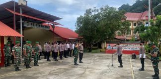 Mewujudkan Sinergitas, Polsek Siantan dan Koramil 02 Tarempa Apel Bersama