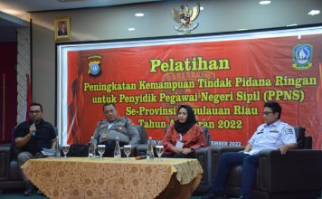 Pembukaan Pelatihan Peningkatan Kemampuan Tipiring Untuk Penyidik PNS Se-Kepri Tahun 2022