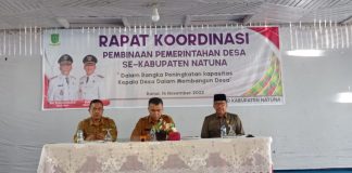 Buka Rakor Kades Se-Kabupaten Natuna, Bupati Sampaikan Kabar Bahagia