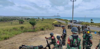 Tingkatkan Kemampuan, Prajurit Batalyon Komposit 1/GP Latihan Menembak Mortir