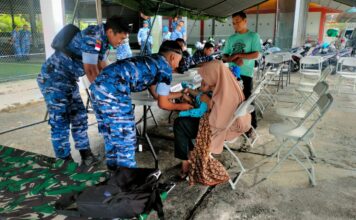 Lanud RSA Buka Posko Pengobatan Gratis Pasca Bencana Banjir di Natuna