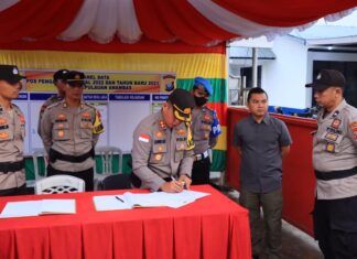 Kapolres Kepulauan Anambas Sidak Pos Pam Pengamanan Natal dan Tahun Baru 2022
