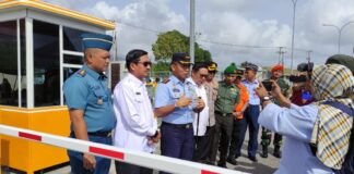 Danlanud Launching Sistem Parkir Digital di Bandara Raden Sadjad Ranai