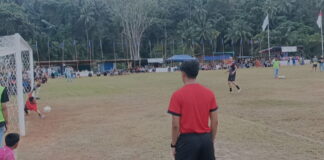 Babak 16 Besar Turnamen Sepakbola HUT Desa Tebang Ke-67 Berlangsung Sengit