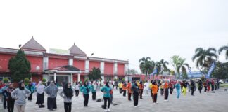 Wakil Bupati Asahan Hadiri Kegiatan Senam dan Laga Sepakbola Persahabatan