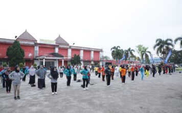 Wakil Bupati Asahan Hadiri Kegiatan Senam dan Laga Sepakbola Persahabatan